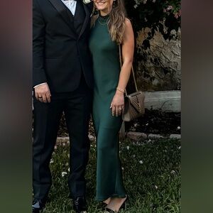 Hello Molly Dark Green Backless Dress